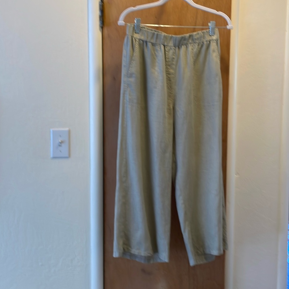Cutloose crop linen pants.  Tan with pockets.S